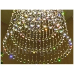 Lampadario moderno in cristallo per interni, LED integrato, 14 luci, 180 x 80 x 80 cm