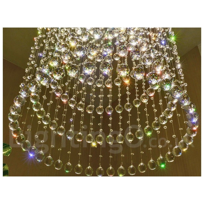 Lampadario moderno in cristallo per interni, LED integrato, 14 luci, 180 x 80 x 80 cm