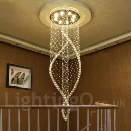Lampadario a sospensione moderno in cristallo extra large per interni
