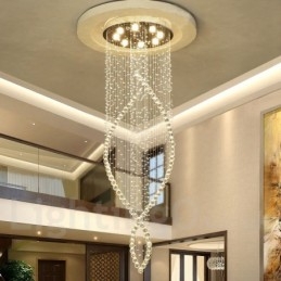 Lampadario a sospensione moderno in cristallo extra large per interni
