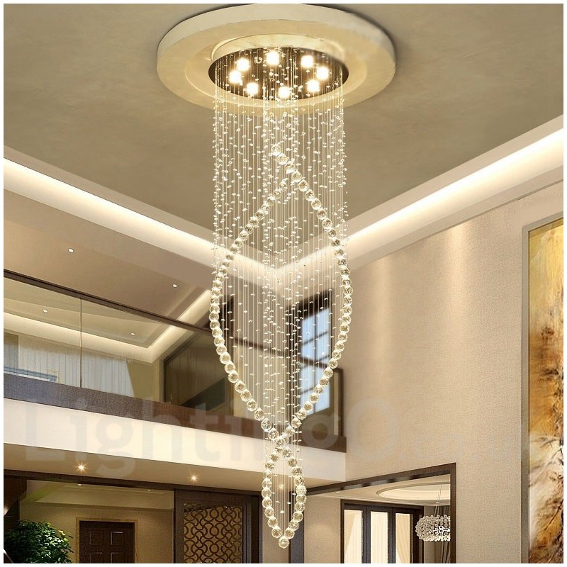 Lampadario a sospensione moderno in cristallo extra large per interni