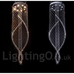Lampadario a sospensione moderno in cristallo extra large per interni