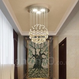 Lampadario a sospensione moderno in cristallo a 3 luci