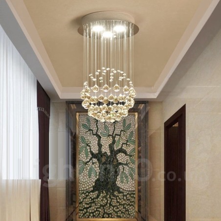 Lampadario a sospensione moderno in cristallo a 3 luci