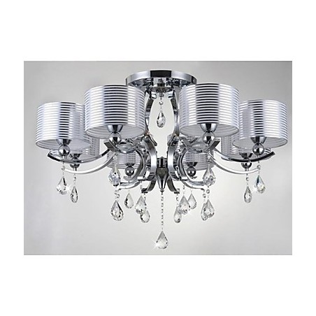 Lampadario moderno in cristallo K9 8 luci oro cromo