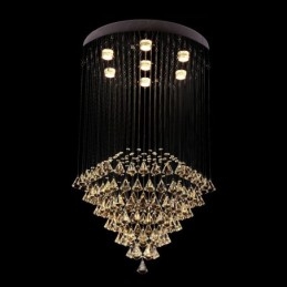 Lampadario a soffitto moderno in cristallo a 7 luci, LED integrato, 60 x 60 cm