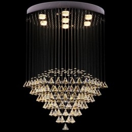 Lampadario a soffitto moderno in cristallo a 7 luci, LED integrato, 60 x 60 cm