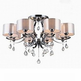 Lampadario moderno in cristallo K9 8 luci oro cromo