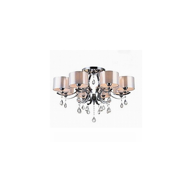 Lampadario moderno in cristallo K9 8 luci oro cromo