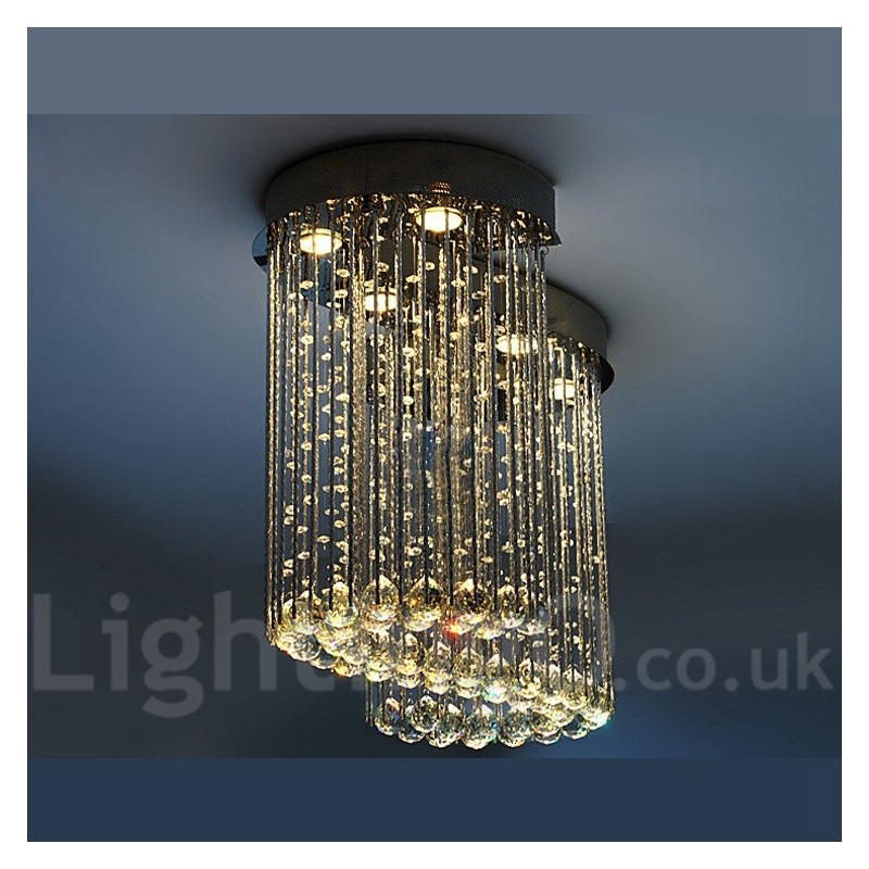 Lampadario da soffitto moderno a 6 luci in cristallo