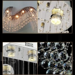 Lampadario da soffitto moderno a 6 luci in cristallo