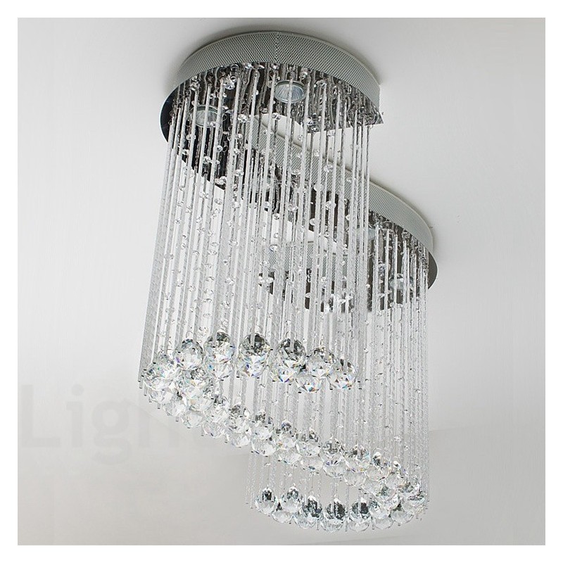 Lampadario da soffitto moderno a 6 luci in cristallo