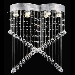 Lampadario da soffitto moderno a 6 luci in cristallo con LED integrato