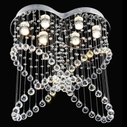 Lampadario da soffitto moderno a 6 luci in cristallo con LED integrato