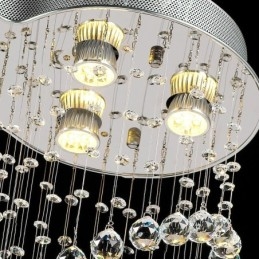 Lampadario da soffitto moderno a 6 luci in cristallo con LED integrato