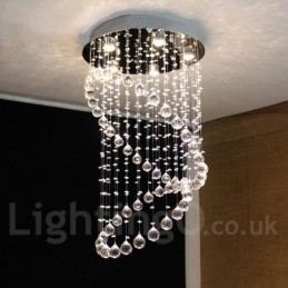 Lampadario da soffitto moderno in cristallo a 5 luci, LED integrato, 80 x 50 cm