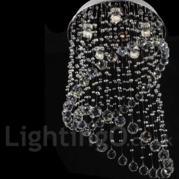 Lampadario da soffitto moderno in cristallo a 5 luci, LED integrato, 80 x 50 cm
