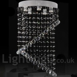 Lampadario da soffitto moderno in cristallo a 5 luci, LED integrato, 80 x 50 cm
