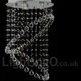 Lampadario da soffitto moderno in cristallo a 5 luci, LED integrato, 80 x 50 cm