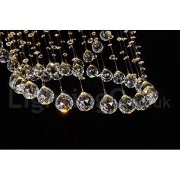 Lampadario da soffitto moderno in cristallo a 5 luci, LED integrato, 80 x 50 cm