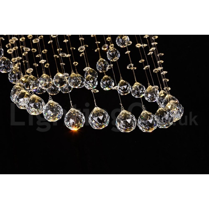 Lampadario da soffitto moderno in cristallo a 5 luci, LED integrato, 80 x 50 cm