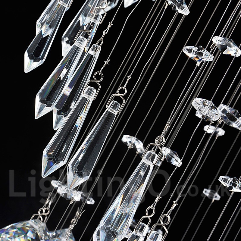 Lampadario da soffitto moderno in cristallo a 6 luci