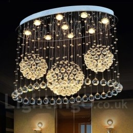 Lampadario a sospensione moderno in cristallo a 9 luci