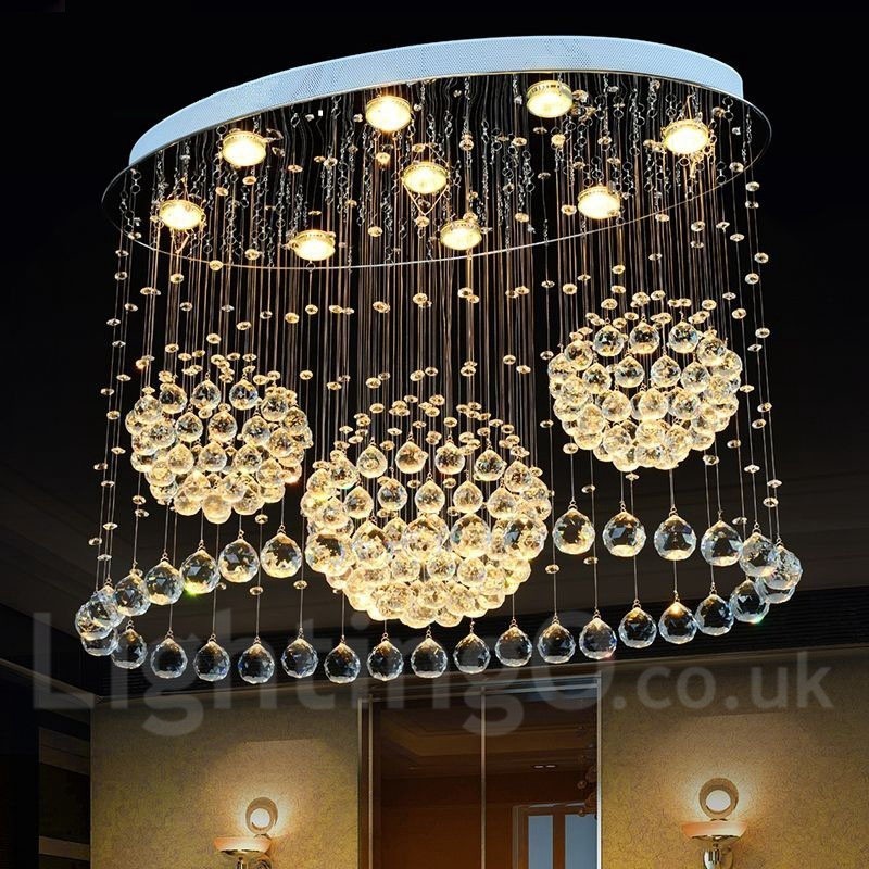 Lampadario a sospensione moderno in cristallo a 9 luci