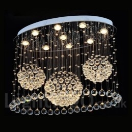 Lampadario a sospensione moderno in cristallo a 9 luci