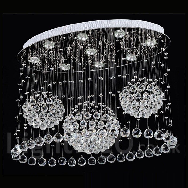 Lampadario a sospensione moderno in cristallo a 9 luci