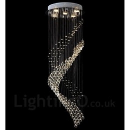 Lampadario da soffitto moderno in cristallo a 5 luci con LED integrato