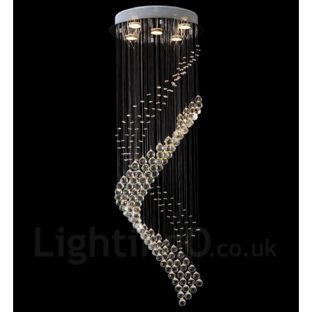 Lampadario da soffitto moderno in cristallo a 5 luci con LED integrato