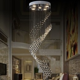 Lampadario da soffitto moderno in cristallo a 5 luci con LED integrato