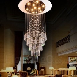 Lampadario a sospensione moderno in cristallo a 10 luci