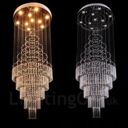 Lampadario a sospensione moderno in cristallo a 10 luci