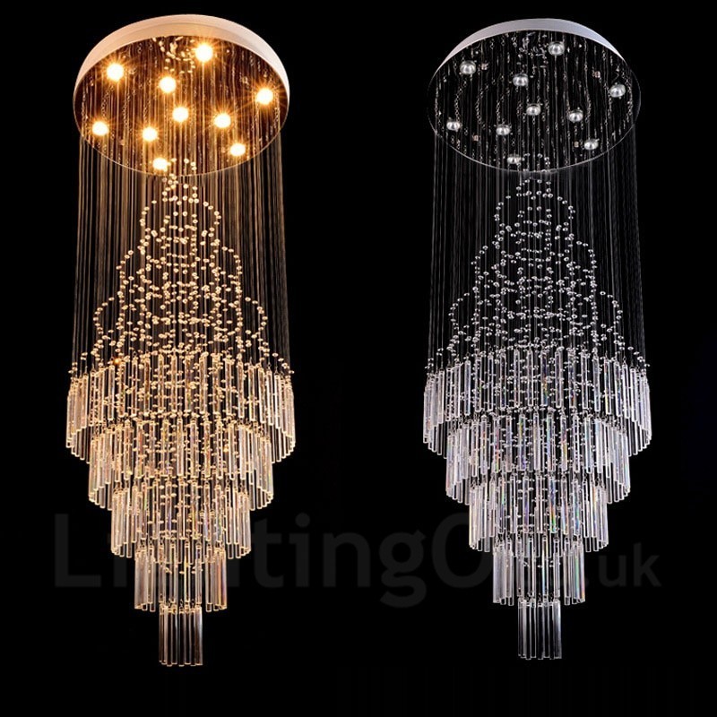 Lampadario a sospensione moderno in cristallo a 10 luci