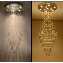Lampadario a sospensione moderno in cristallo a 10 luci