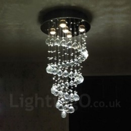Lampadario da soffitto moderno in cristallo a 5 luci LED integrato
