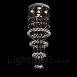 Lampadario da soffitto moderno in cristallo a 5 luci con LED integrato