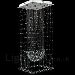 Lampadario a sospensione in cristallo a 9 luci, LED integrato, 150 cm