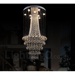 Lampadario a sospensione moderno in cristallo a 9 luci