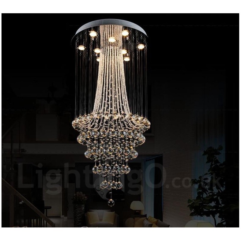 Lampadario a sospensione moderno in cristallo a 9 luci