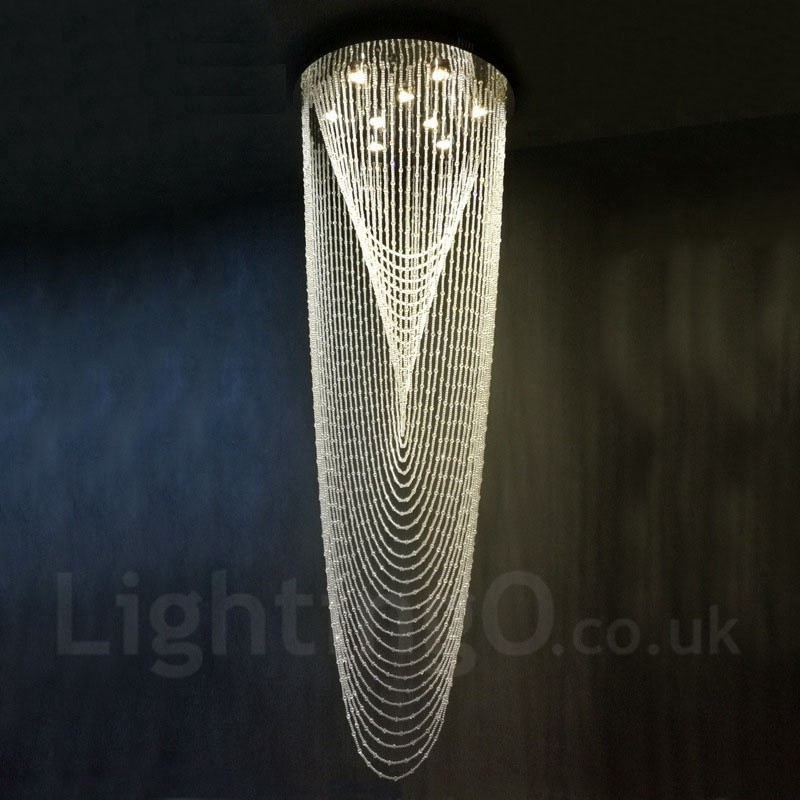 Lampadario a sospensione in cristallo a 9 luci