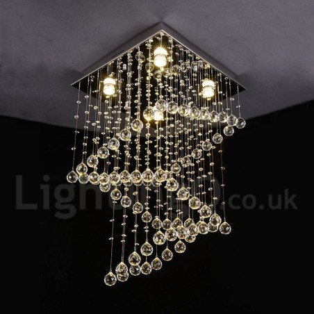 Lampadario a sospensione moderno in cristallo a 4 luci con LED integrato