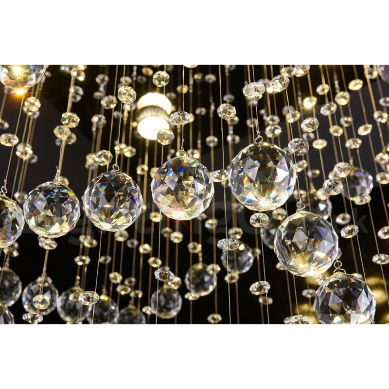 Lampadario a sospensione moderno in cristallo a 4 luci con LED integrato