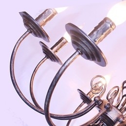 Lampadario retrò in metallo stile candela, 1 livello, 8 lampadine E12/E14