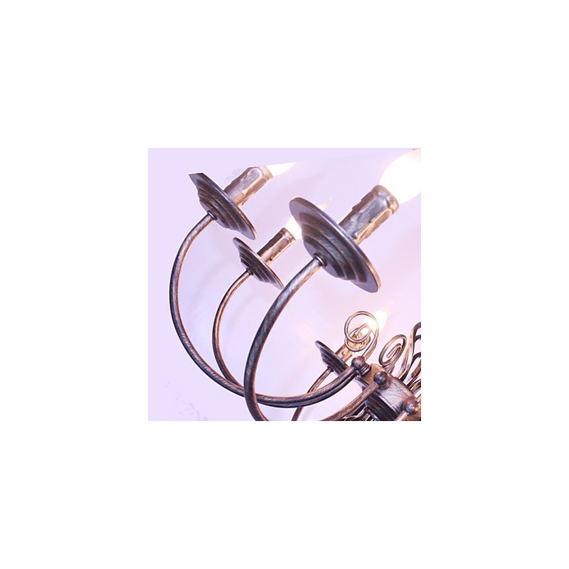 Lampadario retrò in metallo stile candela, 1 livello, 8 lampadine E12/E14