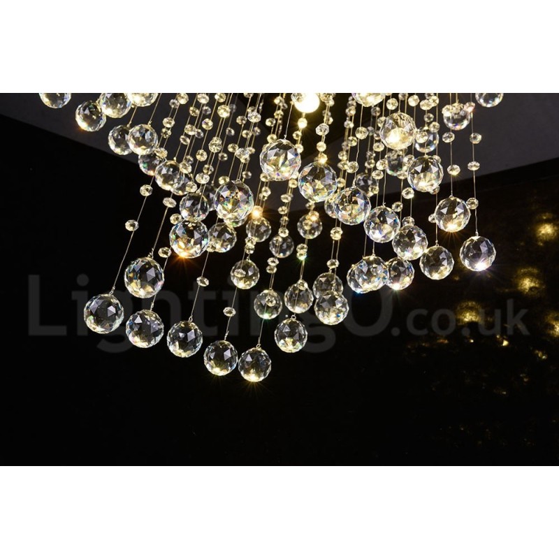 Lampadario a sospensione moderno in cristallo a 4 luci con LED integrato