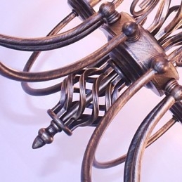 Lampadario retrò in metallo stile candela, 1 livello, 8 lampadine E12/E14