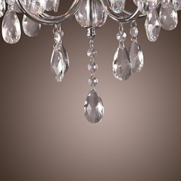 Lampadario classico in metallo cromato e cristallo
